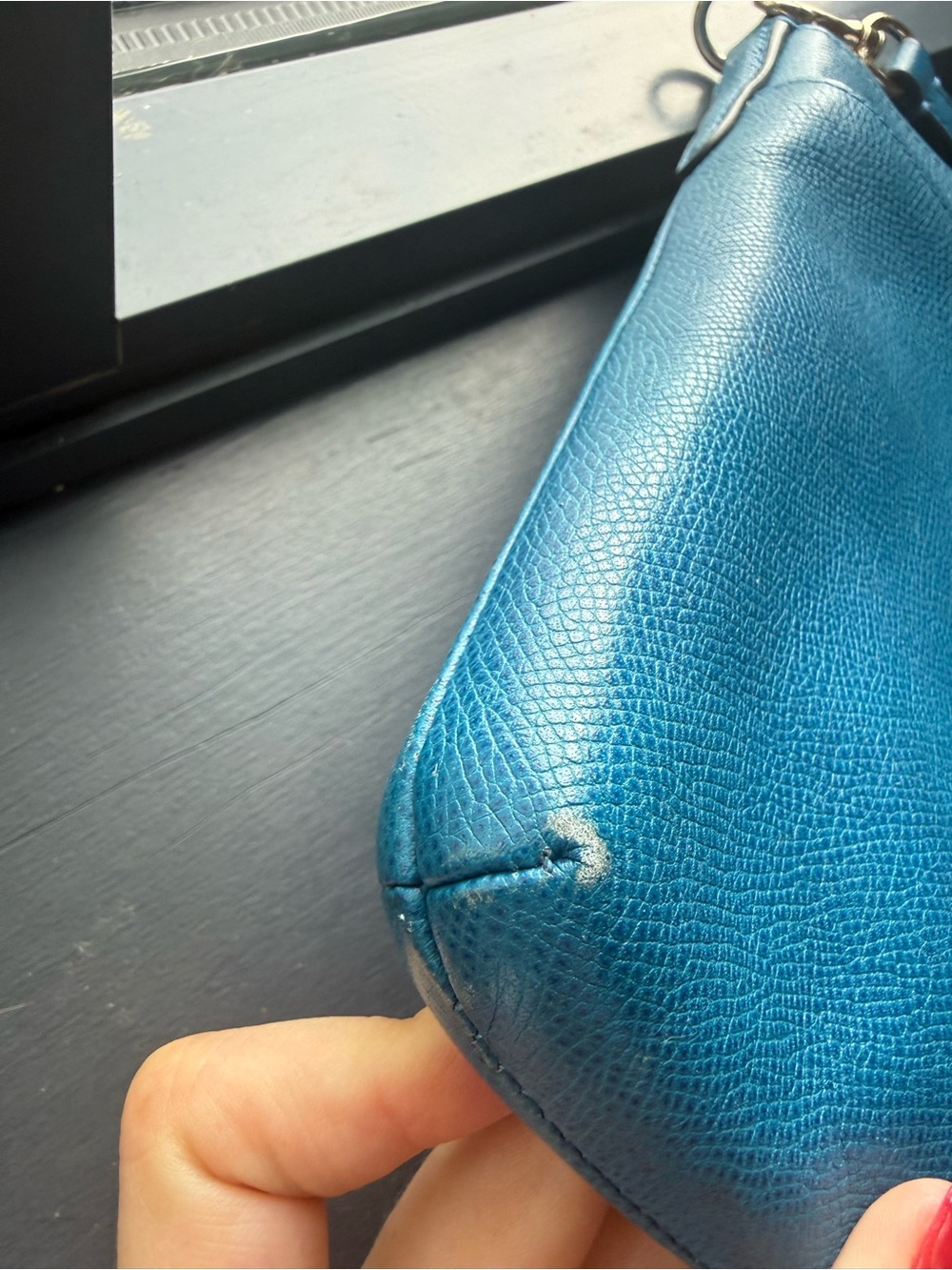 Coach Blue Leather Zip Kitt Messenger Bag - Picture 7 of 9